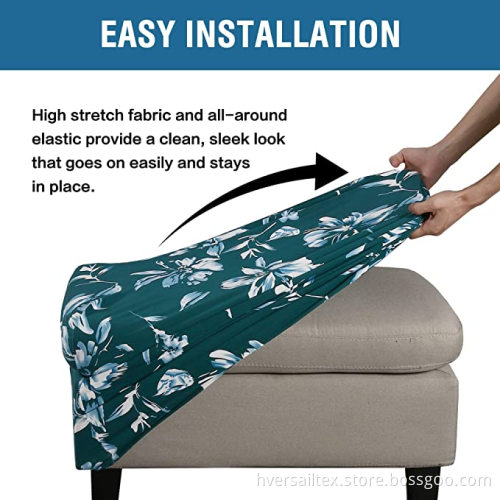 Fleece Printing Rectangle Stretch Ottoman Sofa Slipcovers